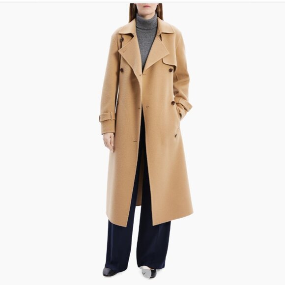Theory Relaxed Trench Coat in Double-Face Wool-Cashmere - Picture 1 of 14